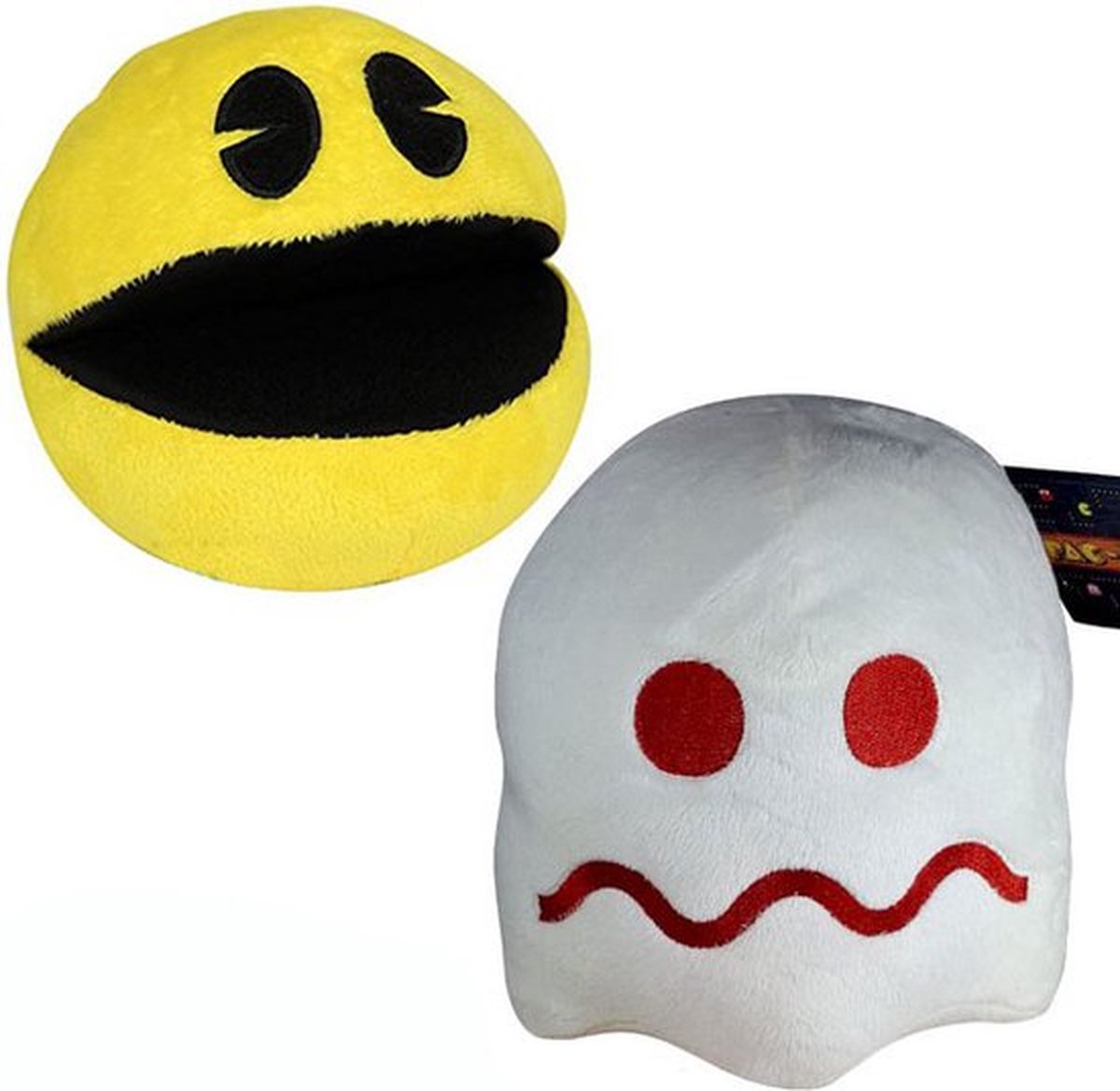 Pac-Man + Spook Wit Pluche Knuffel 15 cm - Originele Pacman knuffel | Pac Man plush